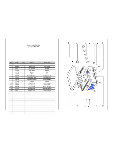 Pièces détachées ROLLER GRILL PSE 400 Annee 0 