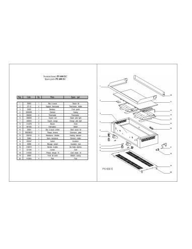 Pièces détachées ROLLER GRILL PS 600EC Annee 0 