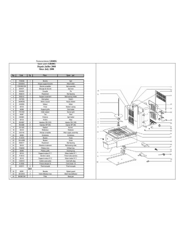 Pièces détachées ROLLER GRILL GR 40G Annee 2008 