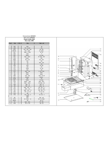 Pièces détachées ROLLER GRILL GR 60E Annee 2008 