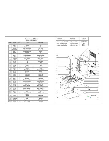 Pièces détachées ROLLER GRILL GR 60E Annee 0 