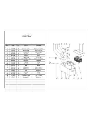 Pièces détachées ROLLER GRILL RFN 4I Annee 0 