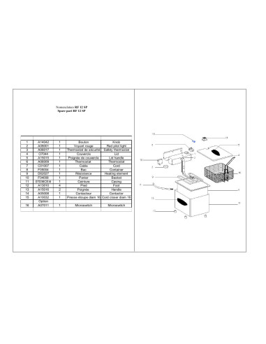 Pièces détachées ROLLER GRILL RF 12SP Annee 0 