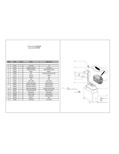 Pièces détachées ROLLER GRILL FD80R Annee 0 