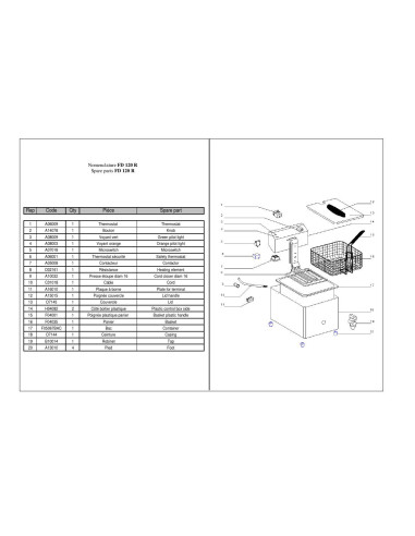 Pièces détachées ROLLER GRILL FD120R Annee 0 