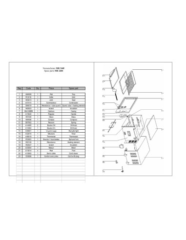 Pièces détachées ROLLER GRILL MR 260I Annee 0 