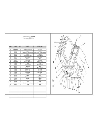 Pièces détachées ROLLER GRILL CH 400A Annee 0 