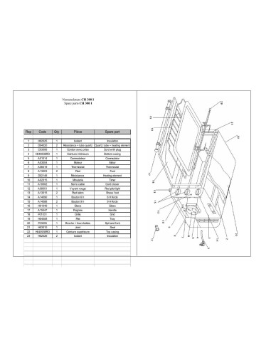 Pièces détachées ROLLER GRILL CH 300I Annee 0 