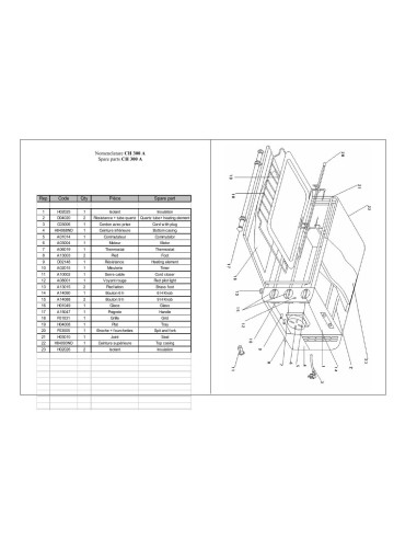 Pièces détachées ROLLER GRILL CH 300A Annee 0 