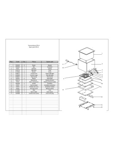 Pièces détachées ROLLER GRILL CL 6 Annee 0 