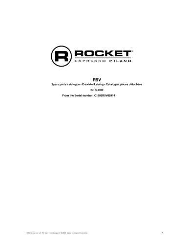 Pièces détachées ROCKET R9V Annee 2020 