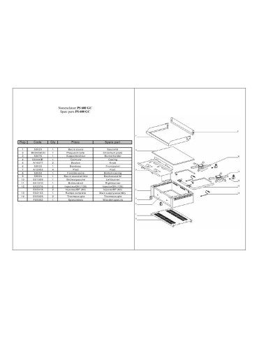 Pièces détachées ROLLER GRILL PS 600GC Annee 0 