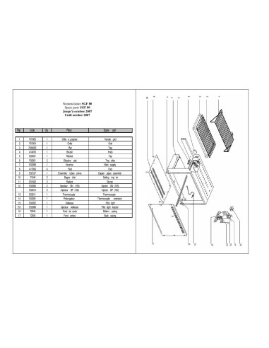 Pièces détachées ROLLER GRILL SGF 80 Annee 2007 