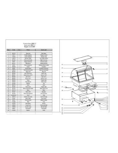 Pièces détachées ROLLER GRILL BMV 2 Annee 2005 