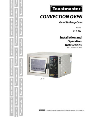 Pièces détachées TOASTMASTER XO-1N 