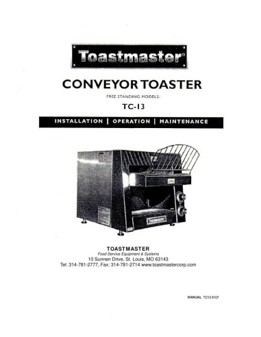 Pièces détachées TOASTMASTER TC-13 