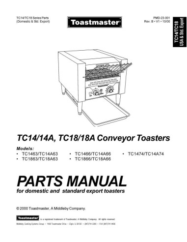 Pièces détachées TOASTMASTER TC14A 