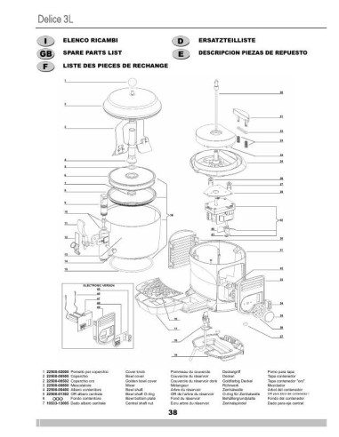 Pièces détachées UGOLINI DELICE 3 Annee 0 REV4.5 