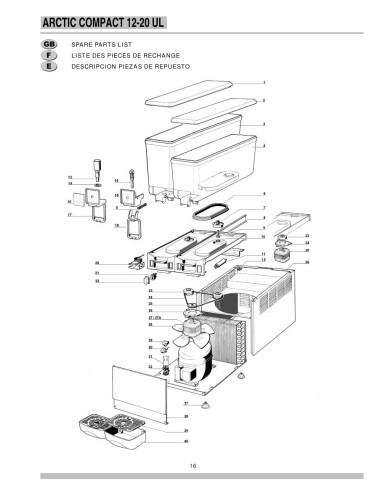 Pièces détachées UGOLINI ARCTIC COMPACT UL 12-3 Annee 0 REV0.5 