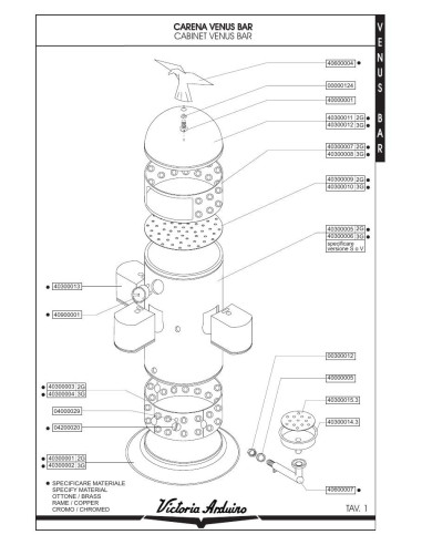 Pièces détachées VICTORIA ARDUINO VENUS-BAR 