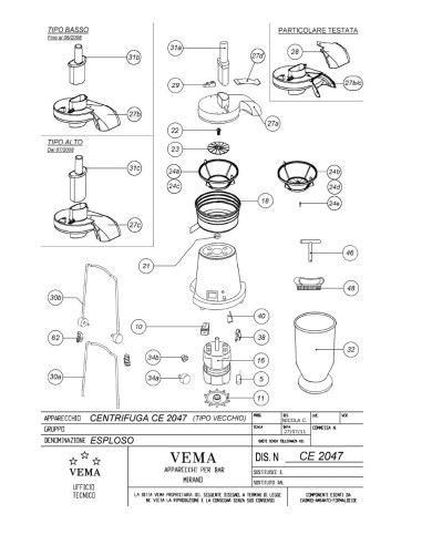 Pièces détachées VEMA CE 2047 Annee 2011 