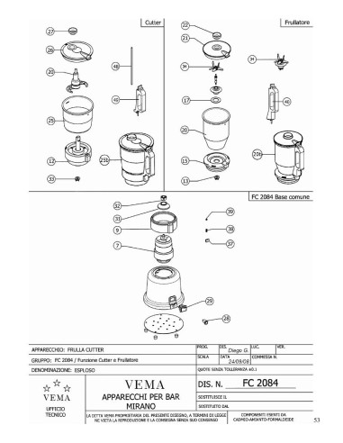 Pièces détachées VEMA FC 2084 Annee 2008 