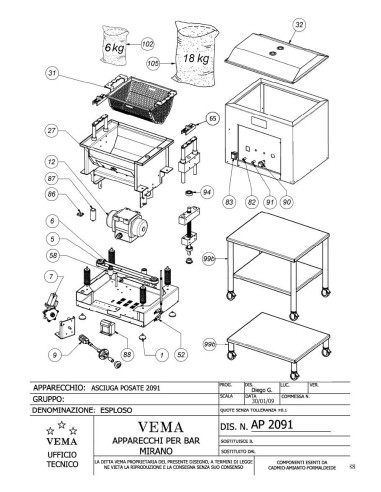 Pièces détachées VEMA AP 2091 Annee 2009 