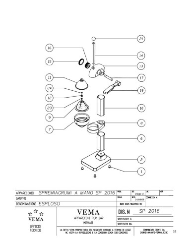 Pièces détachées VEMA SP 2016 Annee 2008 