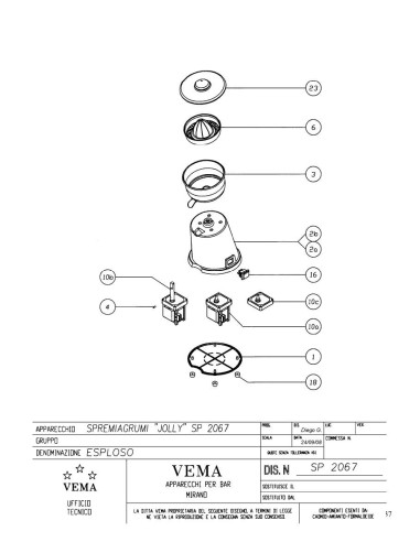 Pièces détachées VEMA SP 2067 Annee 2008 