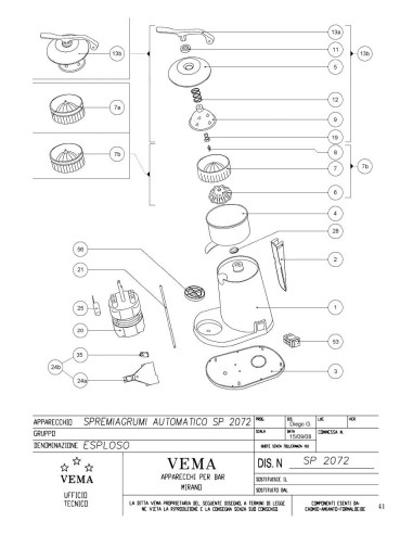 Pièces détachées VEMA SP 2072 Annee 2008 