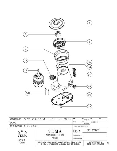 Pièces détachées VEMA SP 2076 Annee 2008 