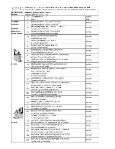 Pièces détachées VEMA GR 2021 Annee 2008 