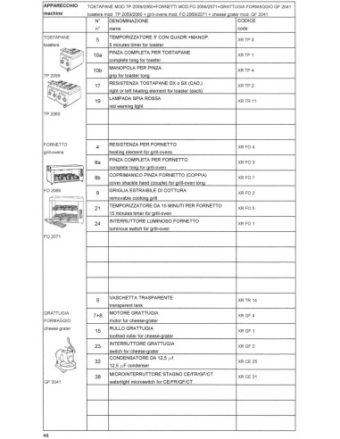 Pièces détachées VEMA FO 2069 Annee 2002 