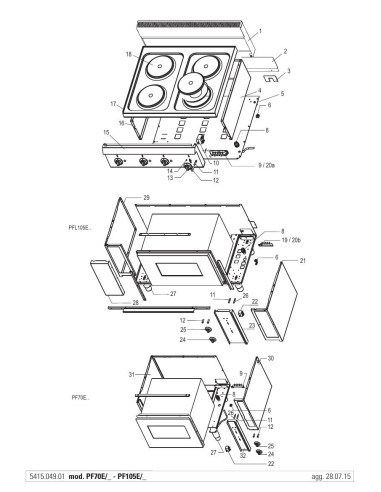 Pièces détachées TECNOINOX PF70E6-0 Annee 07-2015 