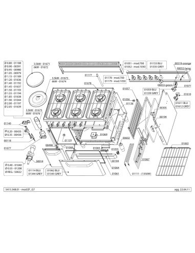 Pièces détachées TECNOINOX EF70G7 Annee 04-2011 