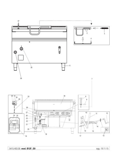 Pièces détachées TECNOINOX B12FIG9 Annee 11-2015 