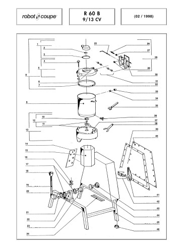 Pièces détachées pour Cutters Verticaux R60B 9/13 CV - Robot Coupe 