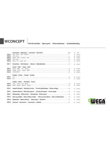 Pièces détachées WEGA CONCEPT (201305-) Annee 201305- 