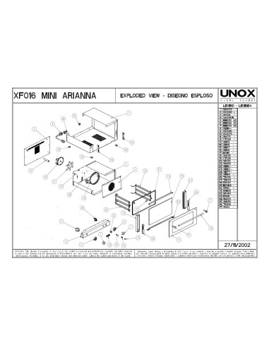 Pièces détachées UNOX XF016 Annee 2002 - UNOX XF016 - Annee 2002 - Unox