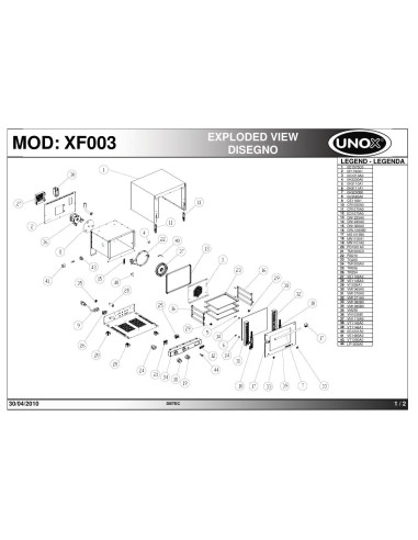Pièces détachées UNOX XF003 Annee 2010 - UNOX XF003 - Annee 2010 - Unox