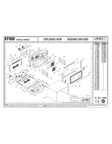 Pièces détachées UNOX XF090 Annee 2000 - UNOX XF090 - Annee 2000 - Unox