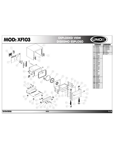 Pièces détachées UNOX XF103 Annee 2006 - UNOX XF103 - Annee 2006 - Unox