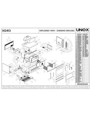 Pièces détachées UNOX XG413 Annee 2003 - UNOX XG413 - Annee 2003 - Unox