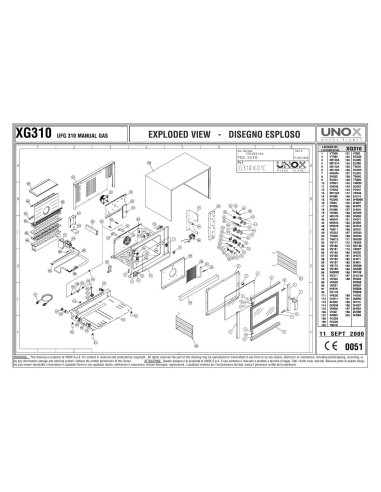 Pièces détachées UNOX XG310 Annee 2000 - UNOX XG310 - Annee 2000 - Unox