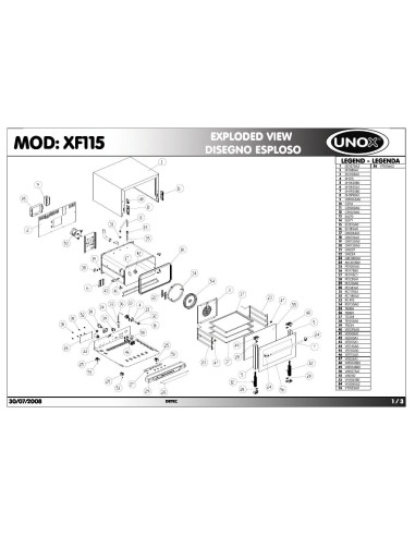 Pièces détachées UNOX XF115 Annee 2008 - UNOX XF115 - Annee 2008 - Unox