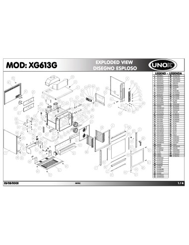 Pièces détachées UNOX XG613G Annee 2005 - UNOX XG613G - Annee 2005 - Unox