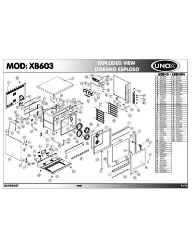 Pièces détachées UNOX XB603 Annee 2007 - UNOX XB603 - Annee 2007 - Unox