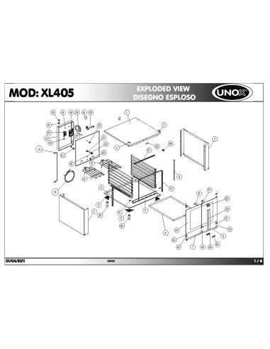 Pièces détachées UNOX XL405 Annee 2011 - UNOX XL405 - Annee 2011 - Unox