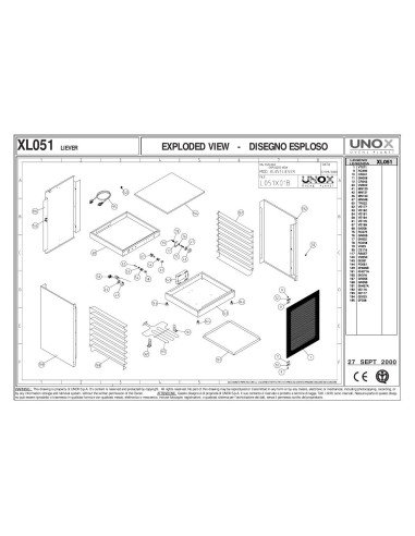 Pièces détachées UNOX XL051 Annee 2000 - UNOX XL051 - Annee 2000 - Unox