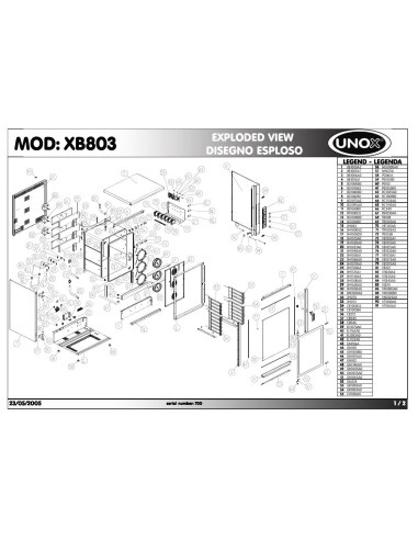 Pièces détachées UNOX XB803 Annee 2005 - UNOX XB803 - Annee 2005 - Unox